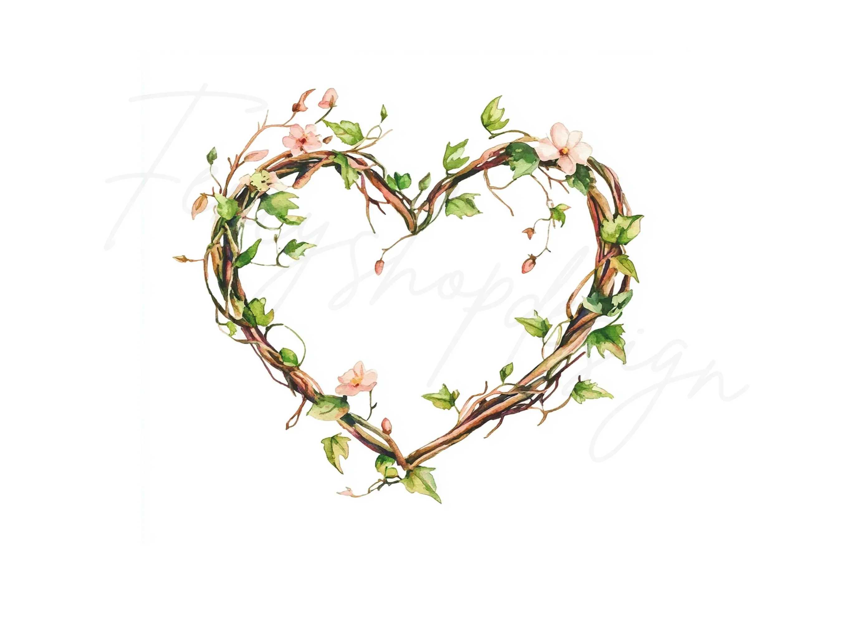 Rustic Twig Heart Frames Clipart Bundle - Image 3