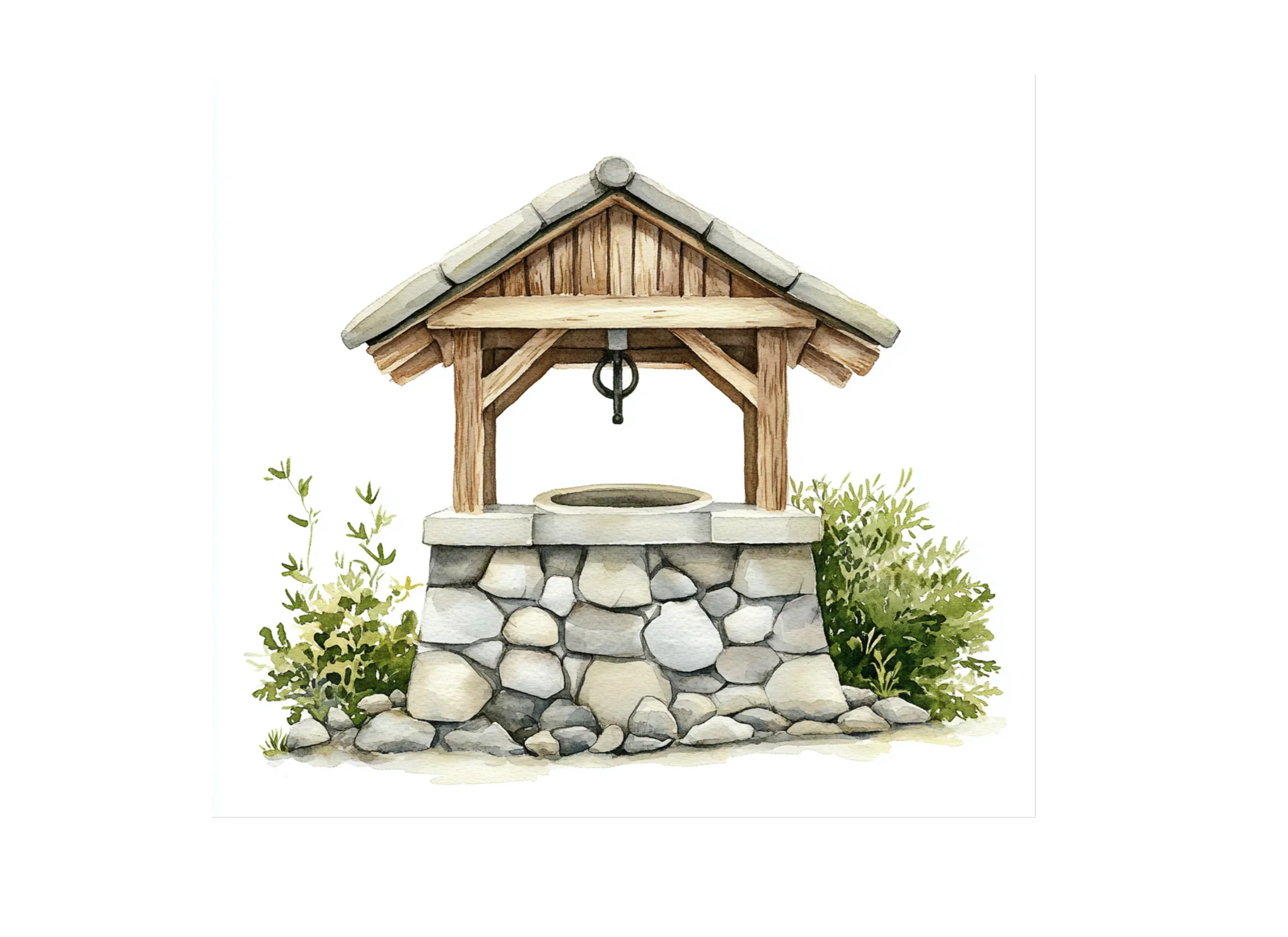 Rustic Wishing Well Clipart Bundle - Image 2