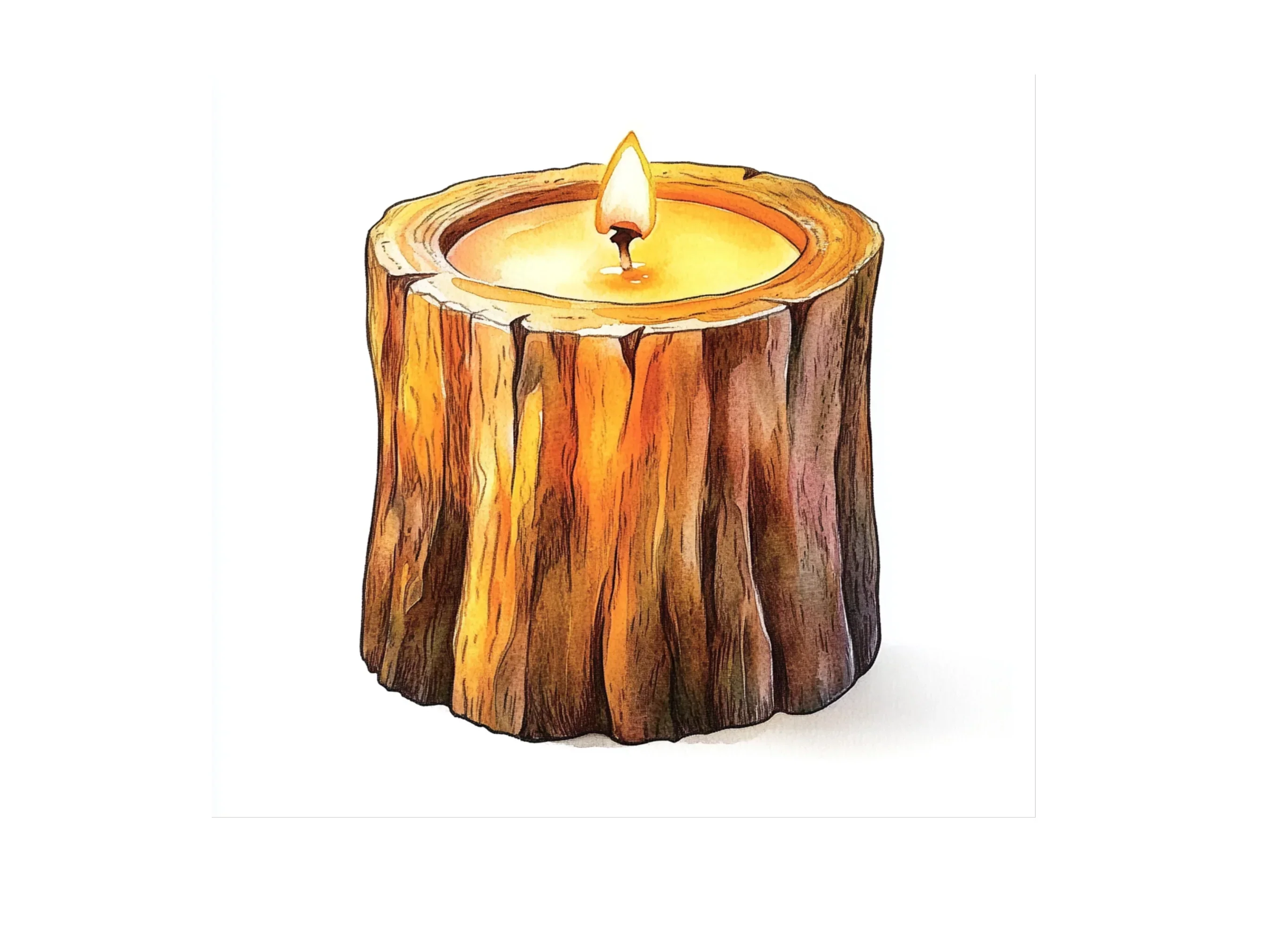 Rustic Wood Candle Clipart Bundle - Image 3
