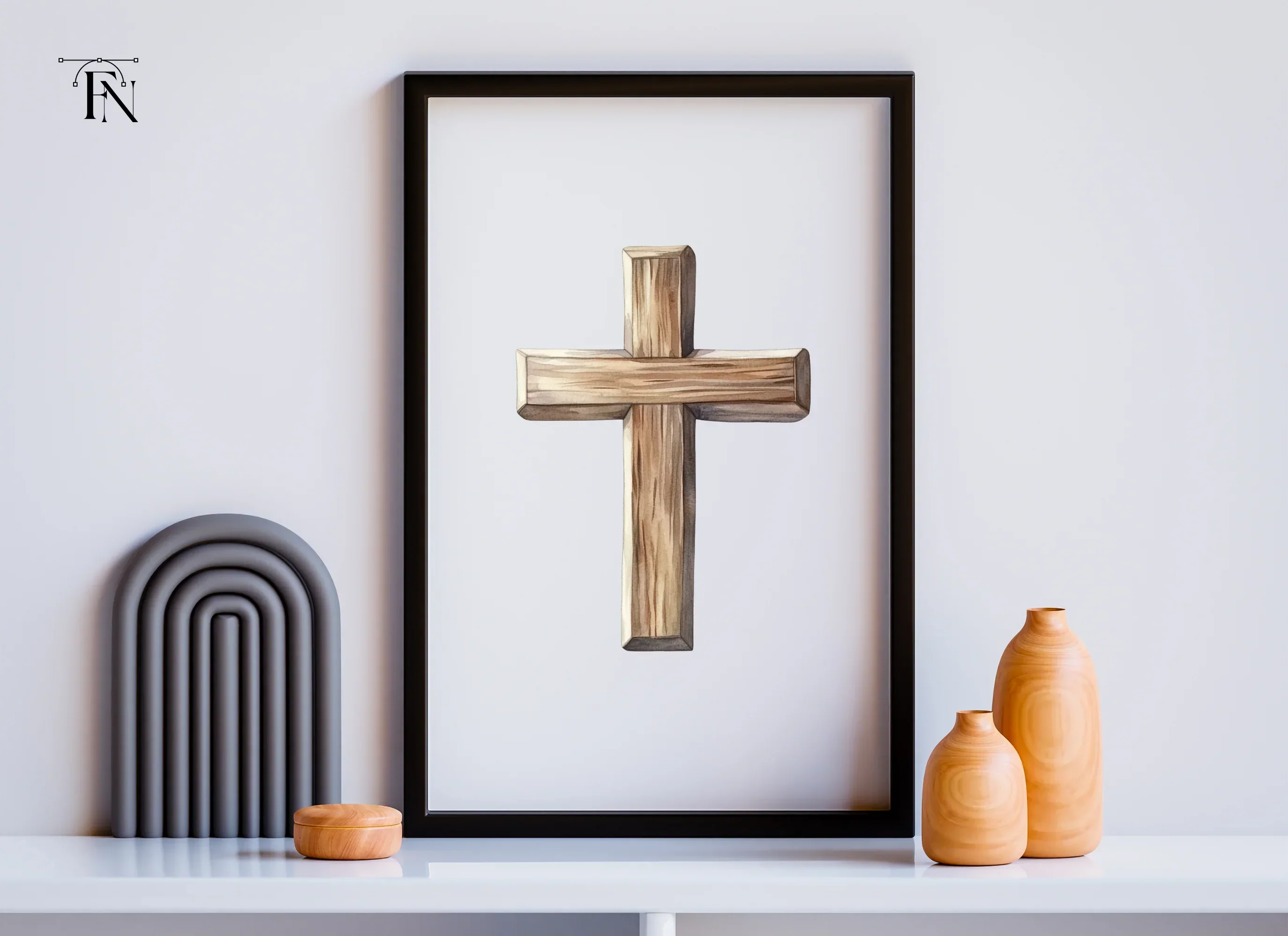 Rustic Wood Cross Illustration Clipart Bundle - Image 5