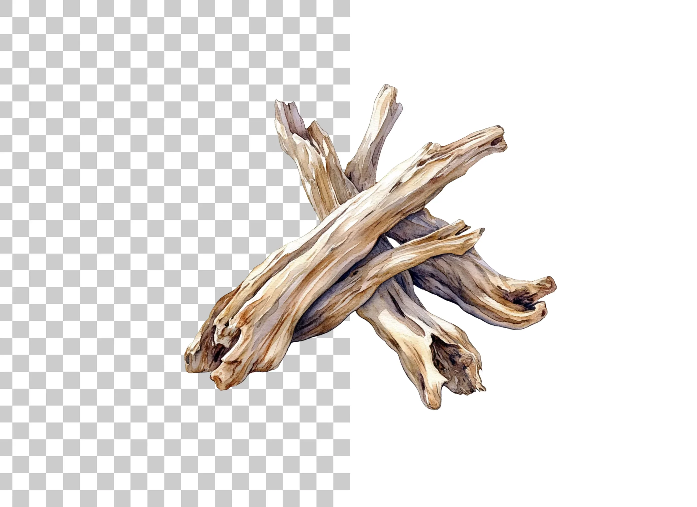 Rustic Wood Pieces Clipart Bundle - Image 3