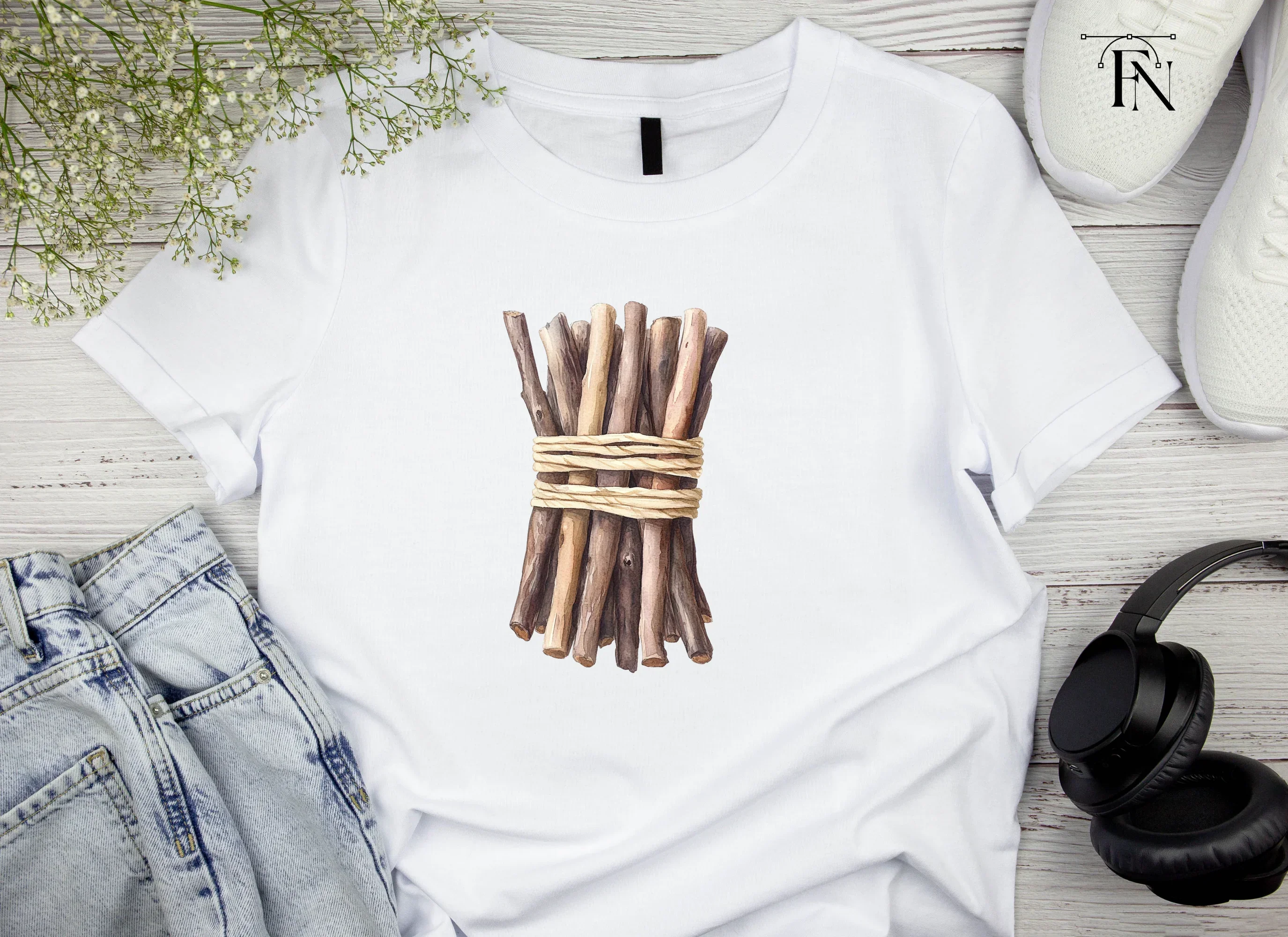 Rustic Wood Sticks Clipart Bundle - Image 4