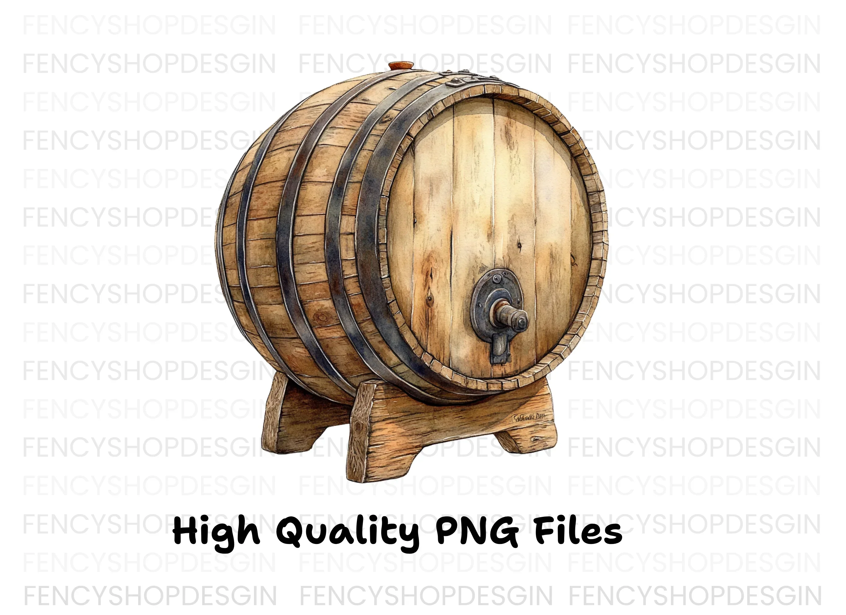 Rustic Wooden Barrels Clipart Bundle - Image 2