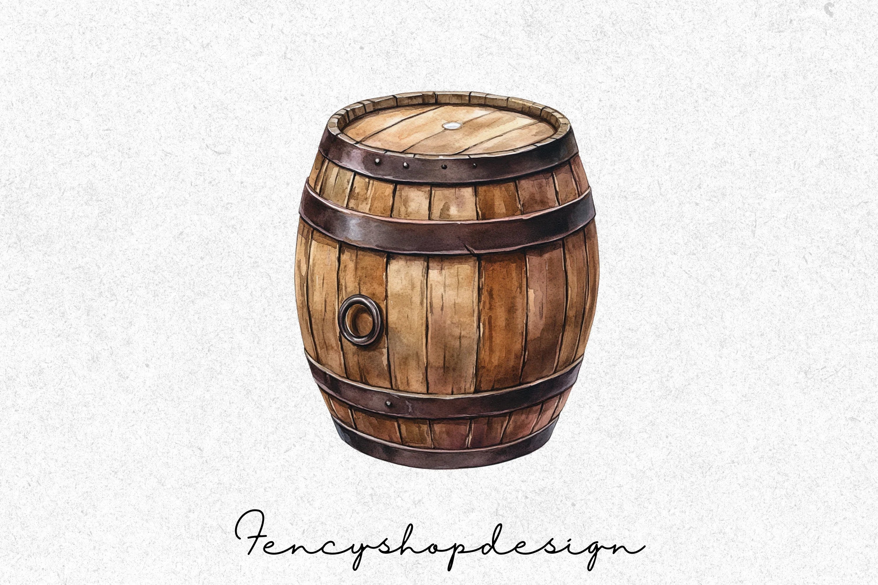 Rustic Wooden Barrels Clipart Bundle - Image 3