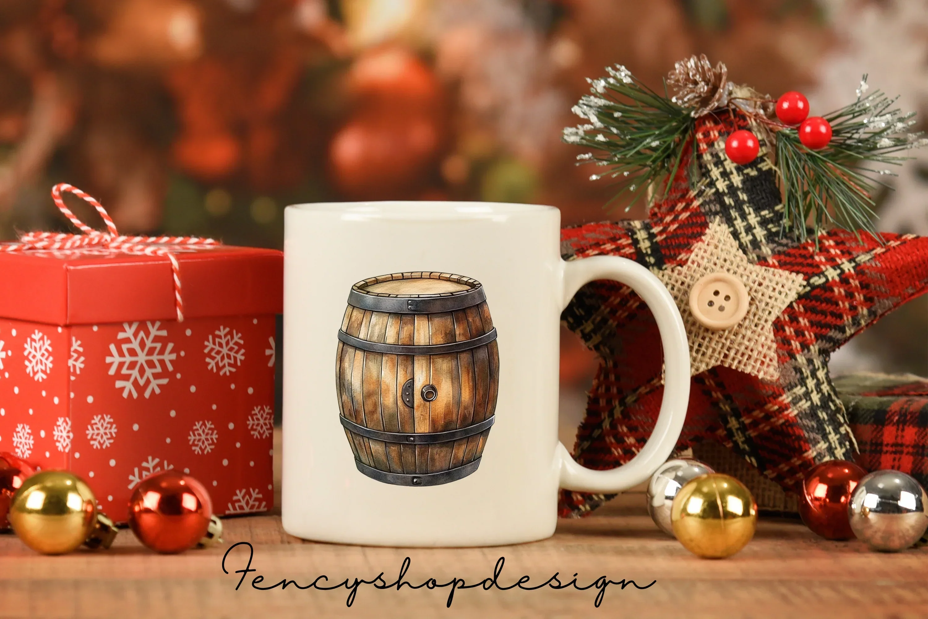 Rustic Wooden Barrels Clipart Bundle - Image 7