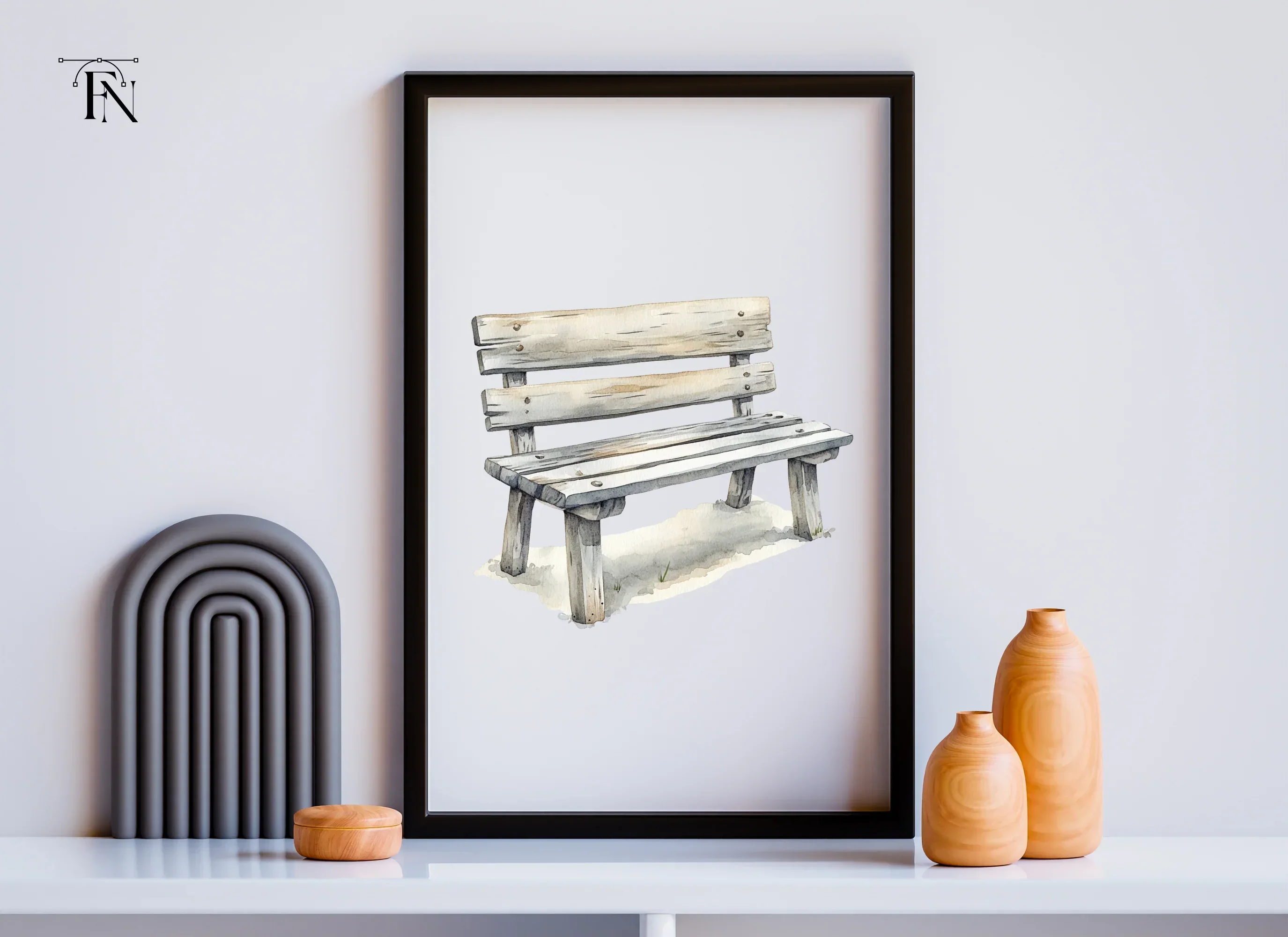 Rustic Wooden Bench Clipart Bundle - Image 3