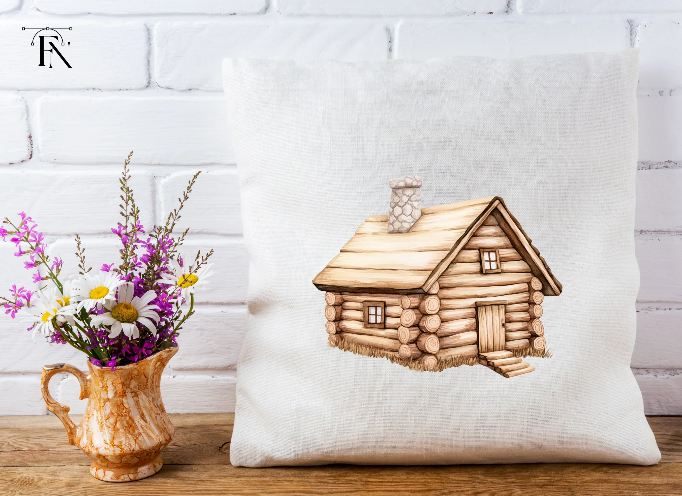 Rustic Wooden Log Cabin Clipart Bundle - Image 5