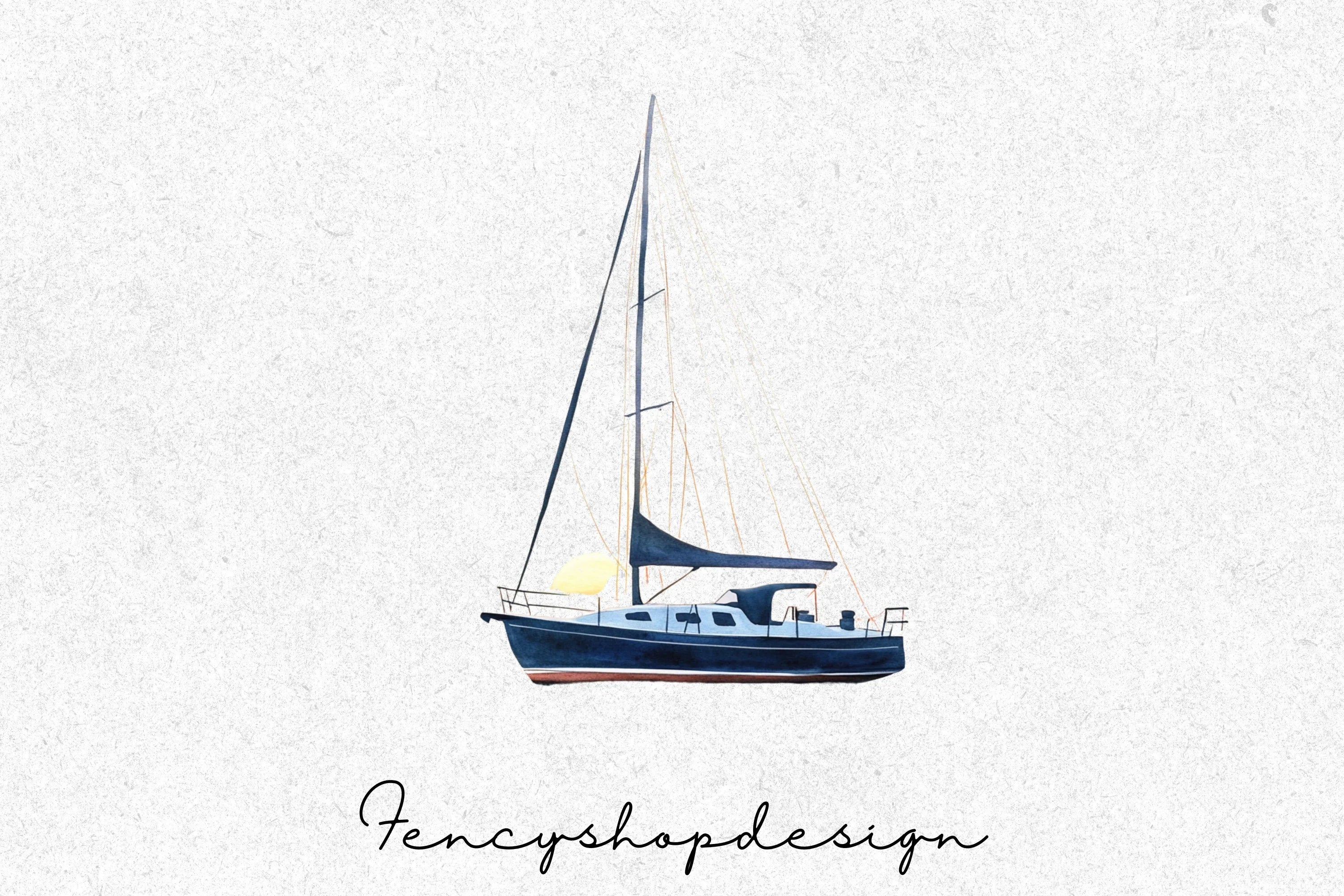 Sailboat Ocean Clipart Bundle - Image 4