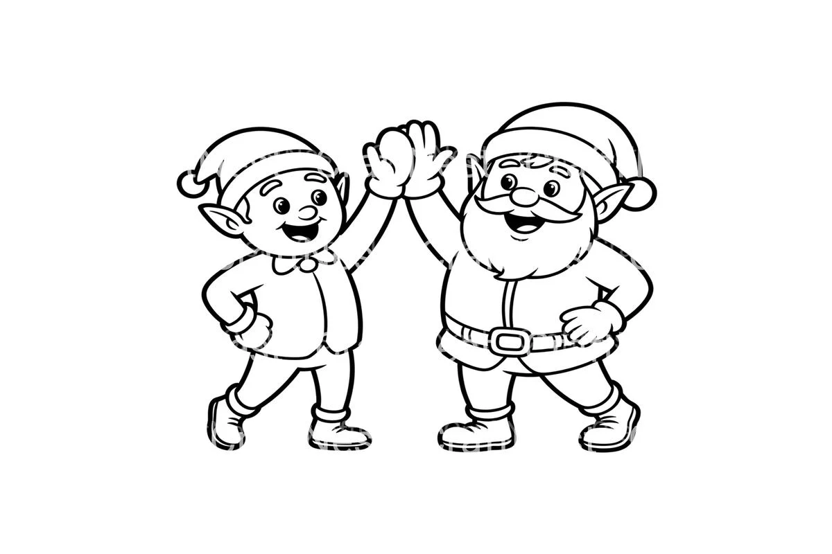 Santa and Elf High Five Coloring Books - Image 3