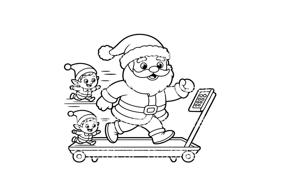 Santa and Elves Treadmill Coloring Books - Image 2
