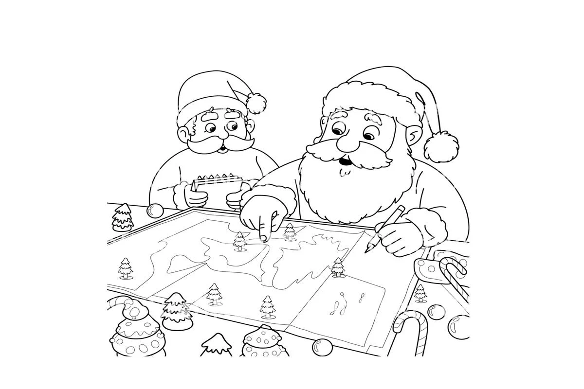 Santa and Police Officer Map Coloring Books - Image 4