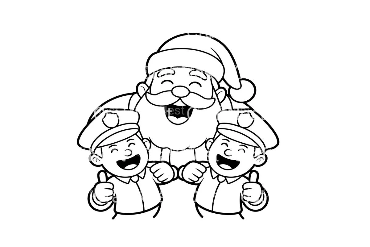 Santa and Police Officers Coloring Books - Image 2