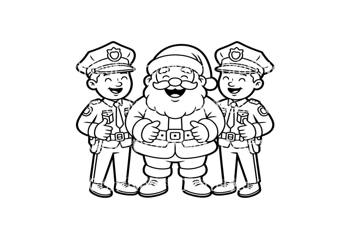 Santa and Police Officers Coloring Books - Image 3
