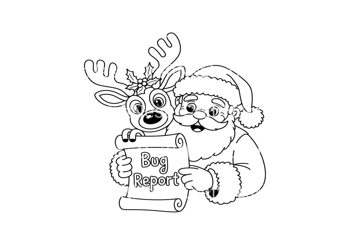 Santa and Reindeer Bug Report Coloring Books - Image 2