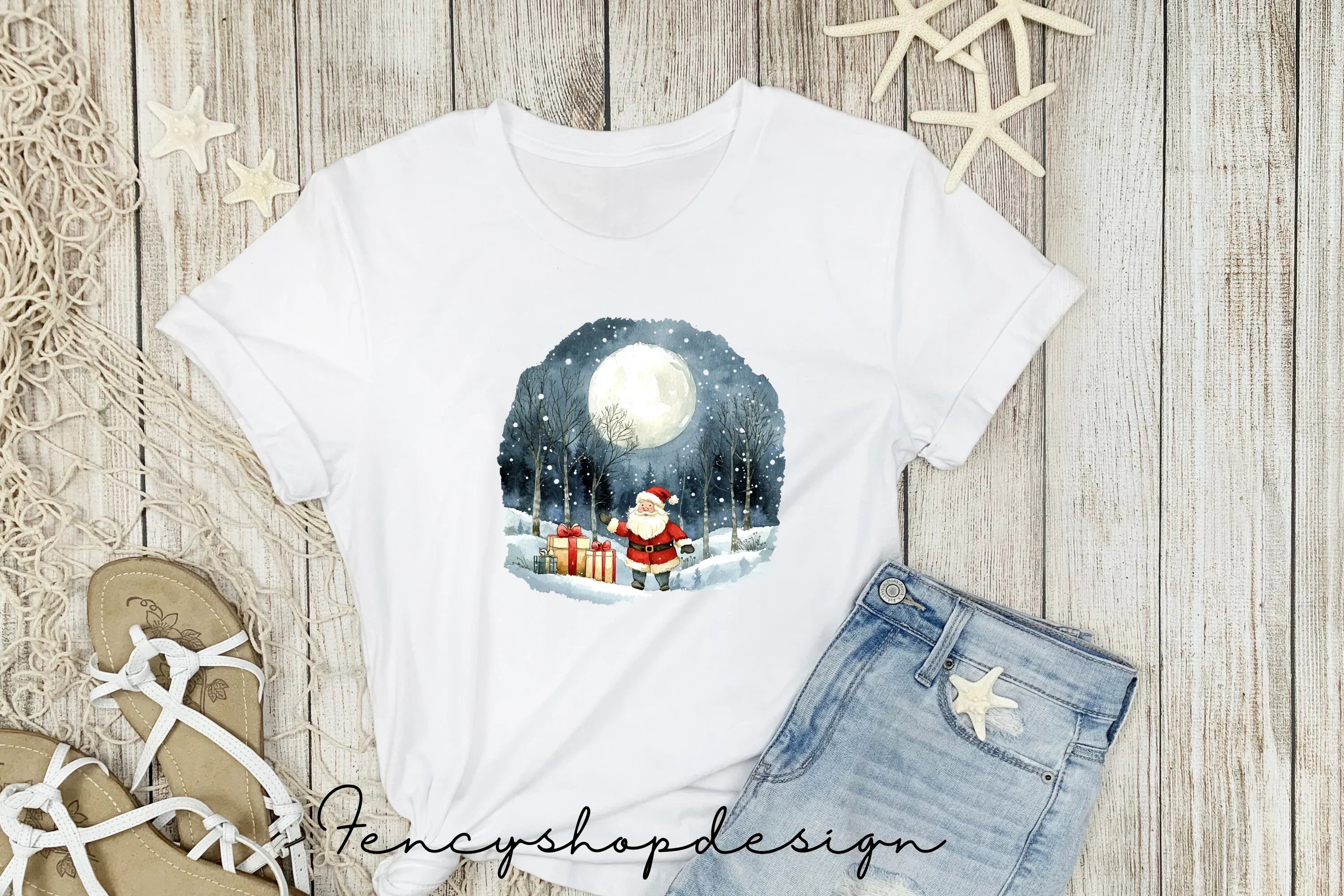 Santa and Reindeer Christmas Clipart Bundle - Image 5