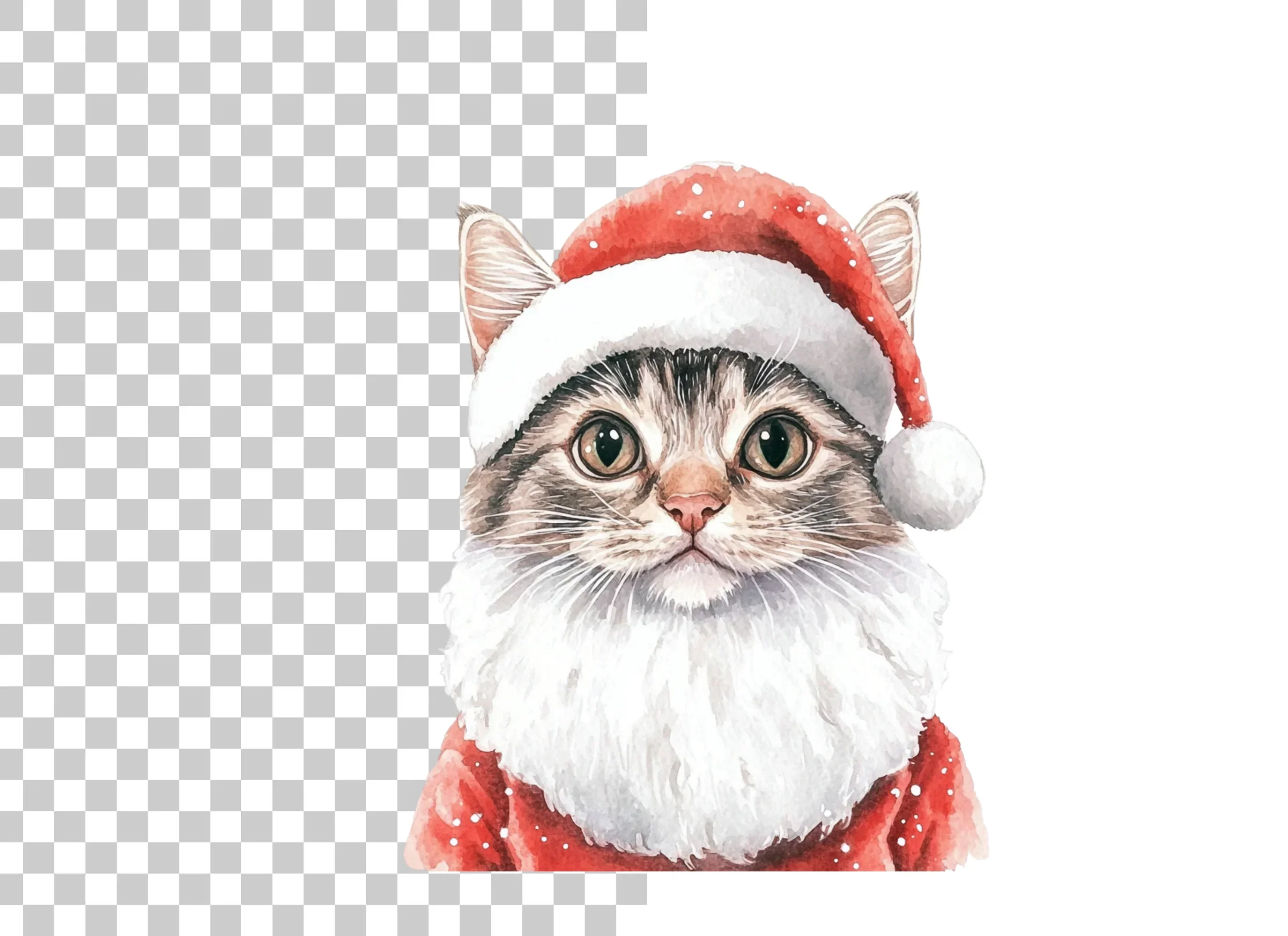 Santa Cat Clipart Bundle - Image 2