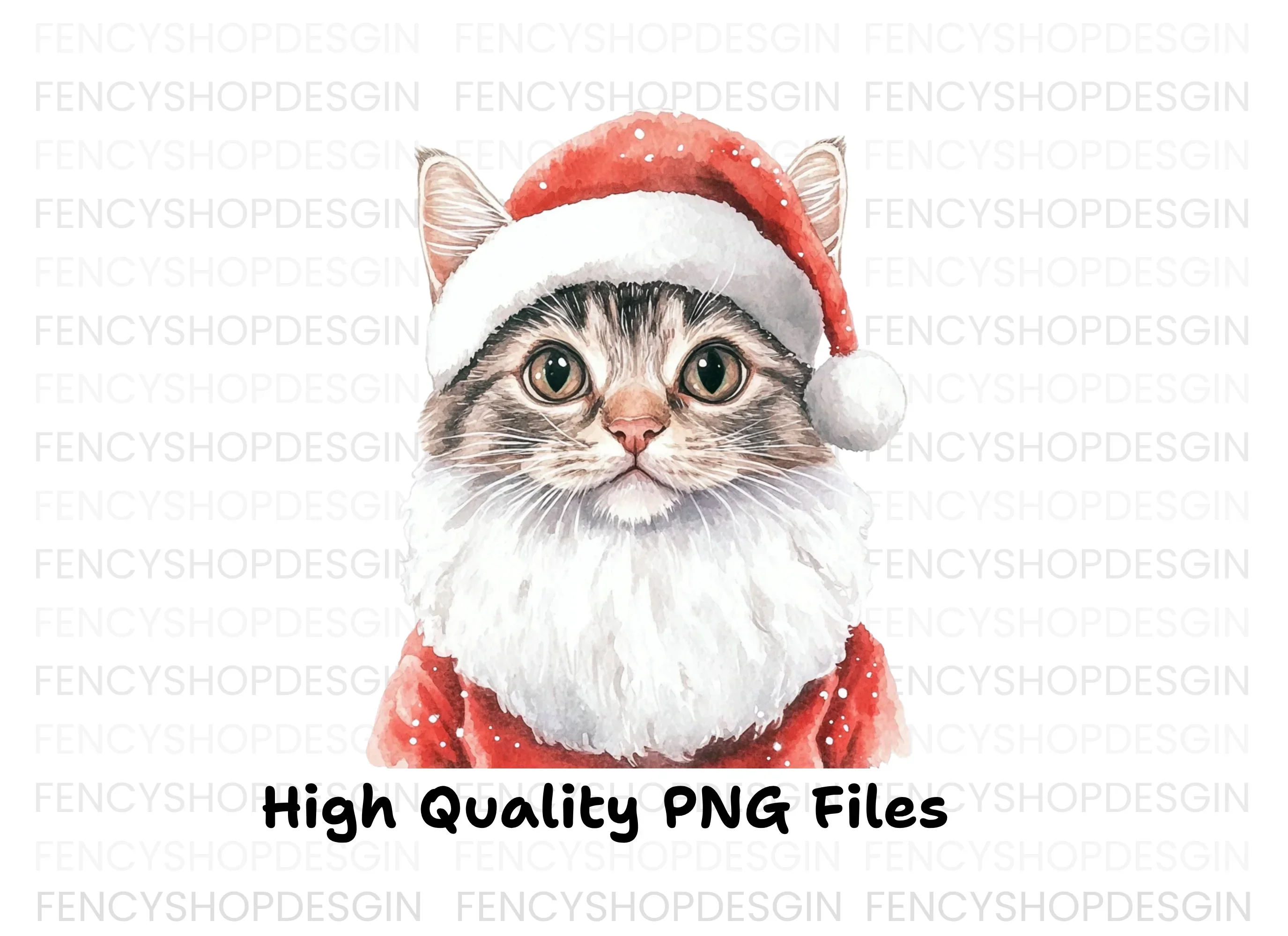 Santa Cat Clipart Bundle - Image 3