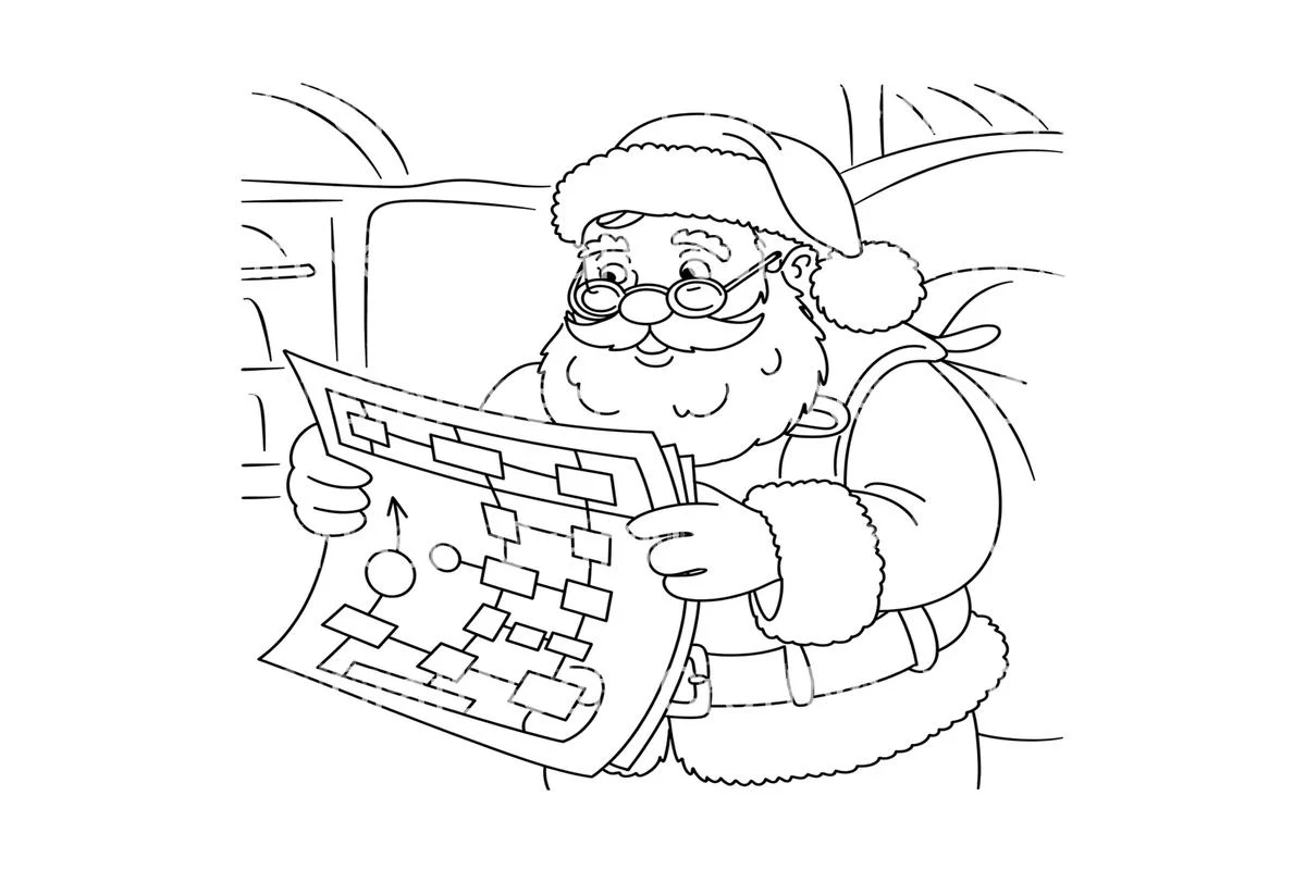 Santa Claus Maps Coloring Books - Image 3