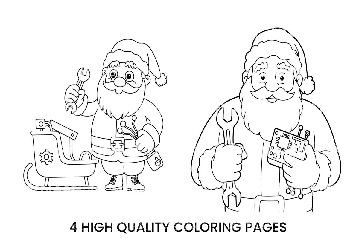 Santa Claus Mechanic Coloring Books