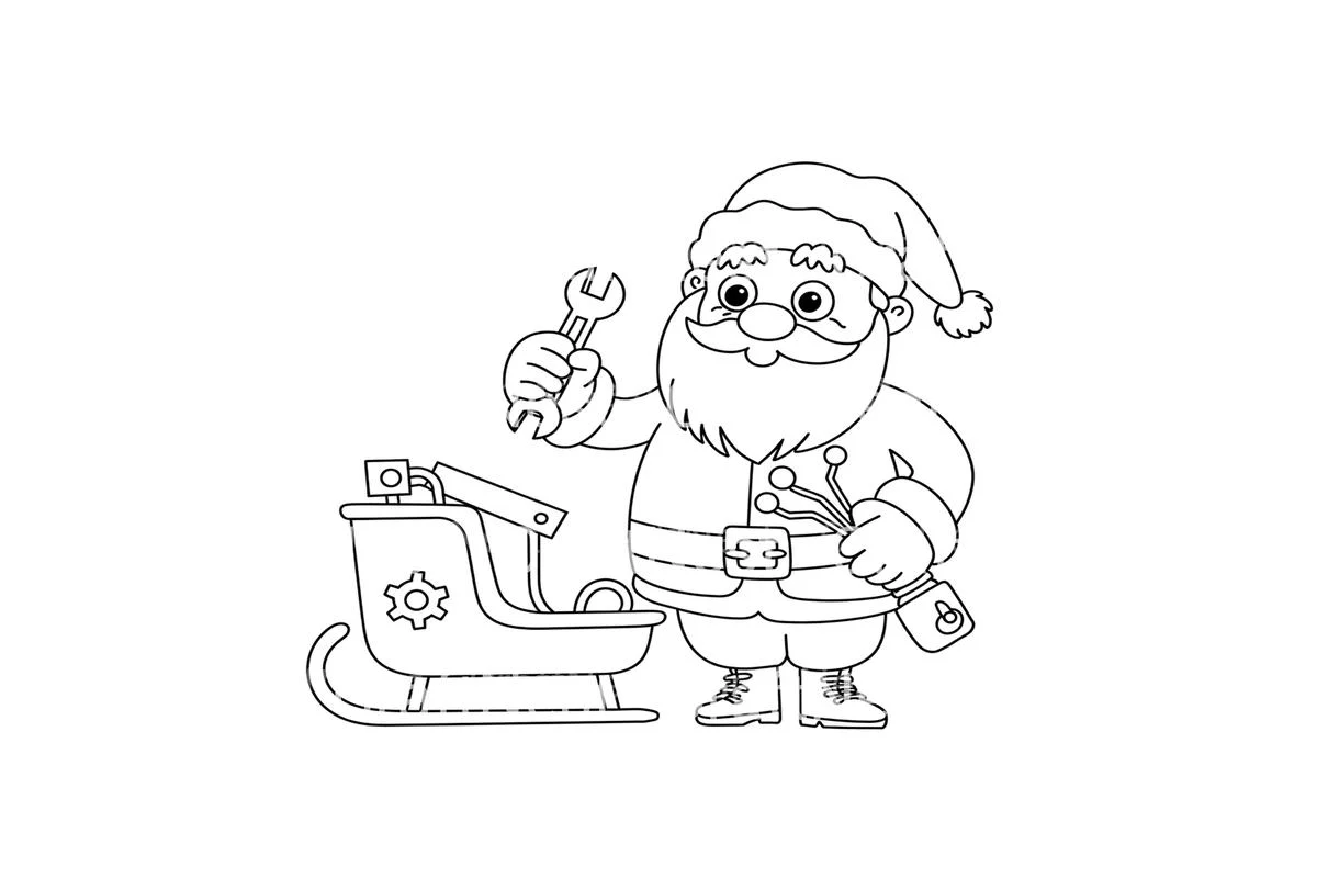 Santa Claus Mechanic Coloring Books - Image 4