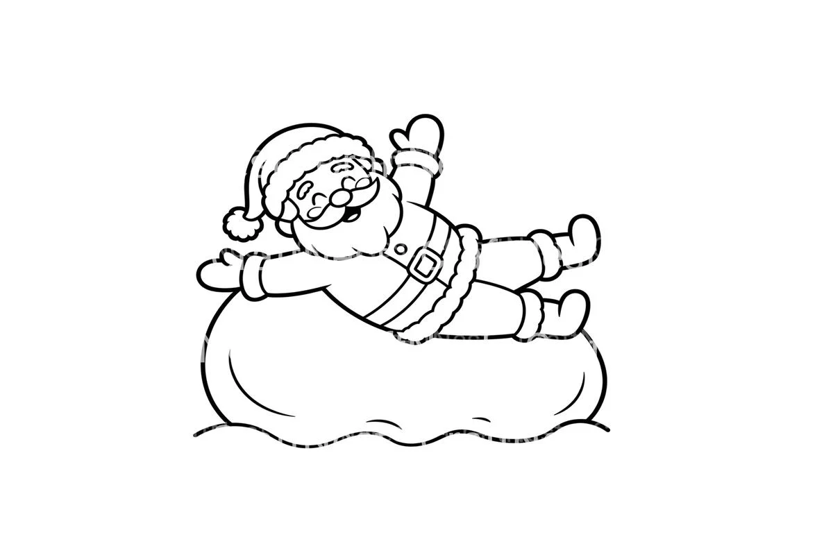 Santa Claus on Snow Coloring Books - Image 2