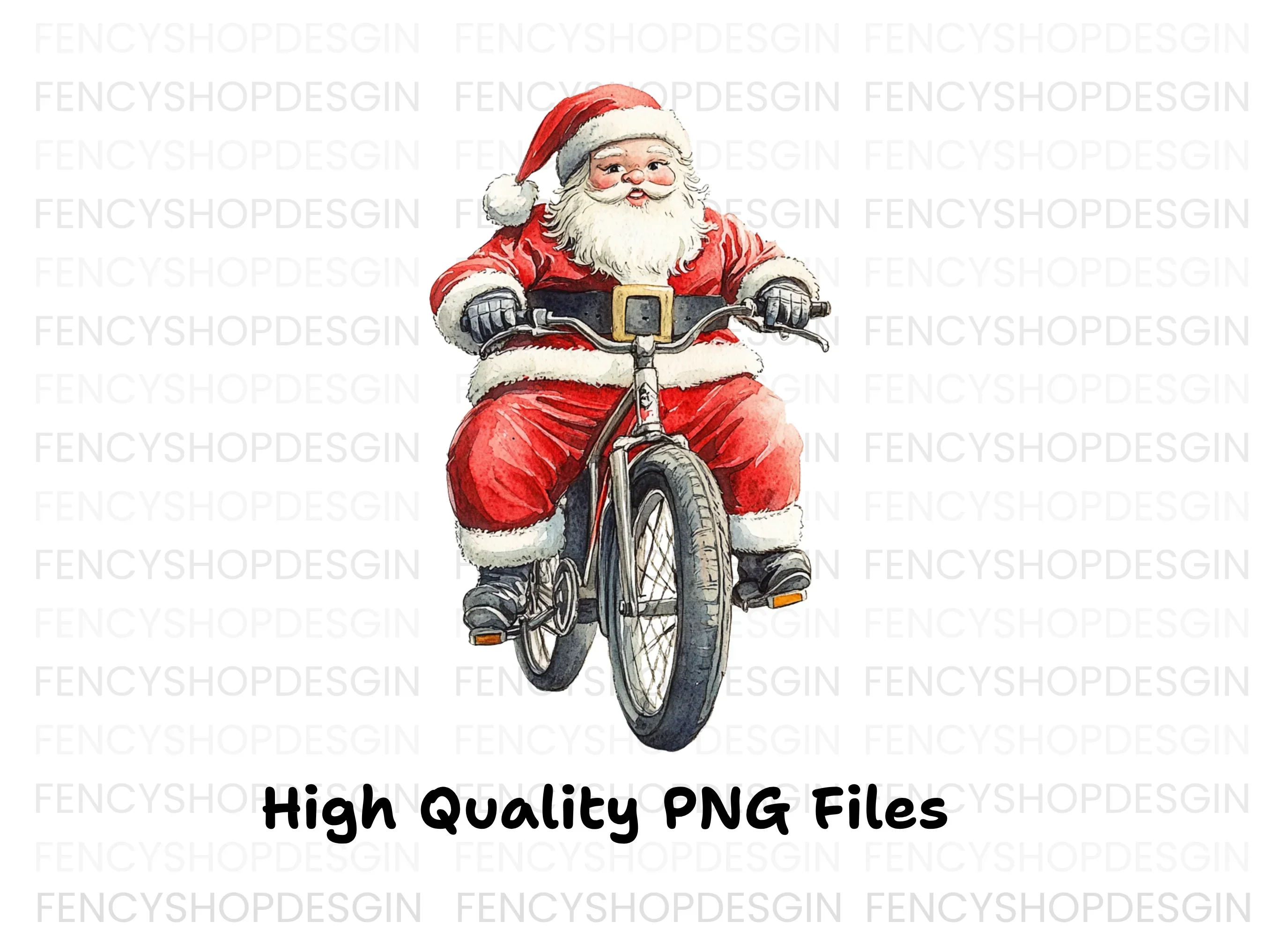 Santa Claus Riding Bicycle Clipart Bundle - Image 2