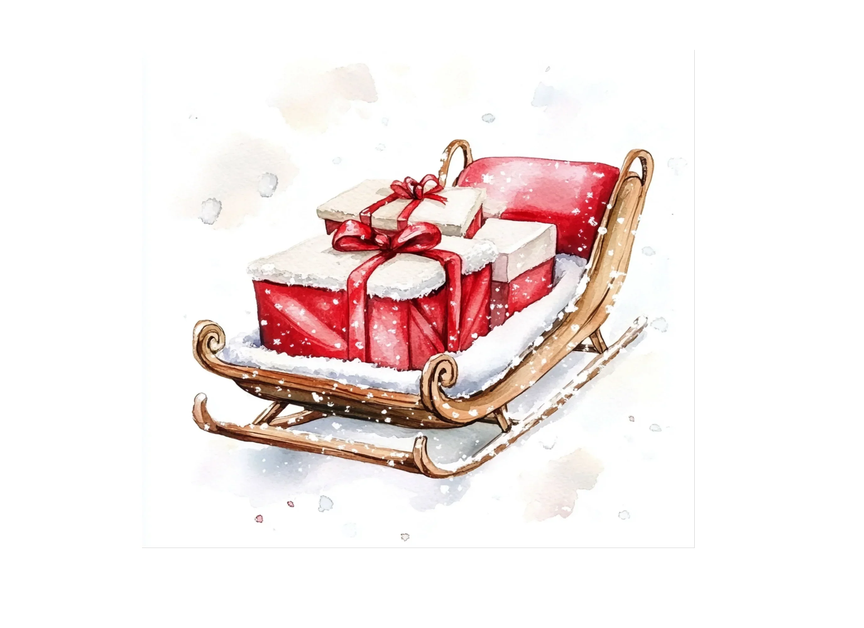 Santa Claus Sleigh with Gifts Clipart Bundle - Image 3