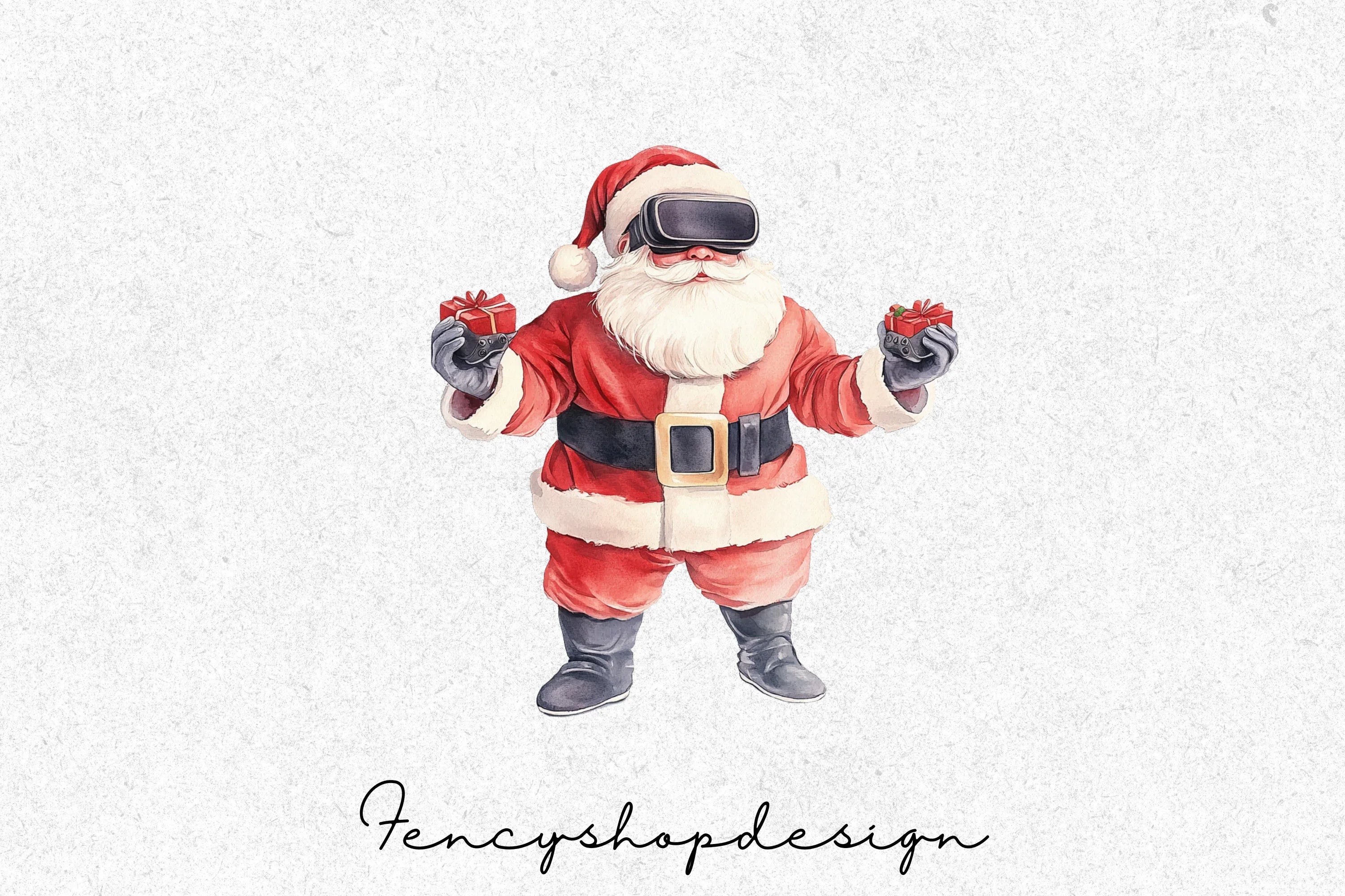 Santa Claus Snow Globe Clipart Bundle - Image 3