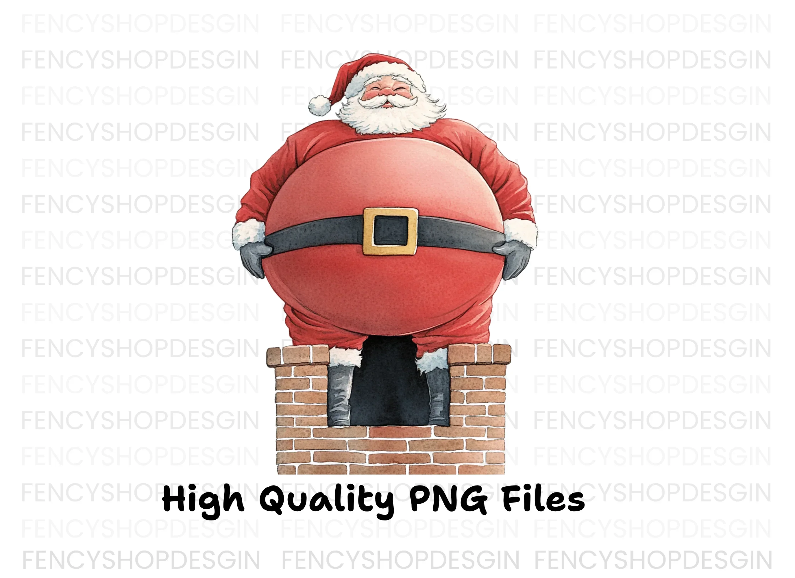 Santa Claus Stuck in Chimney Clipart Bundle - Image 2