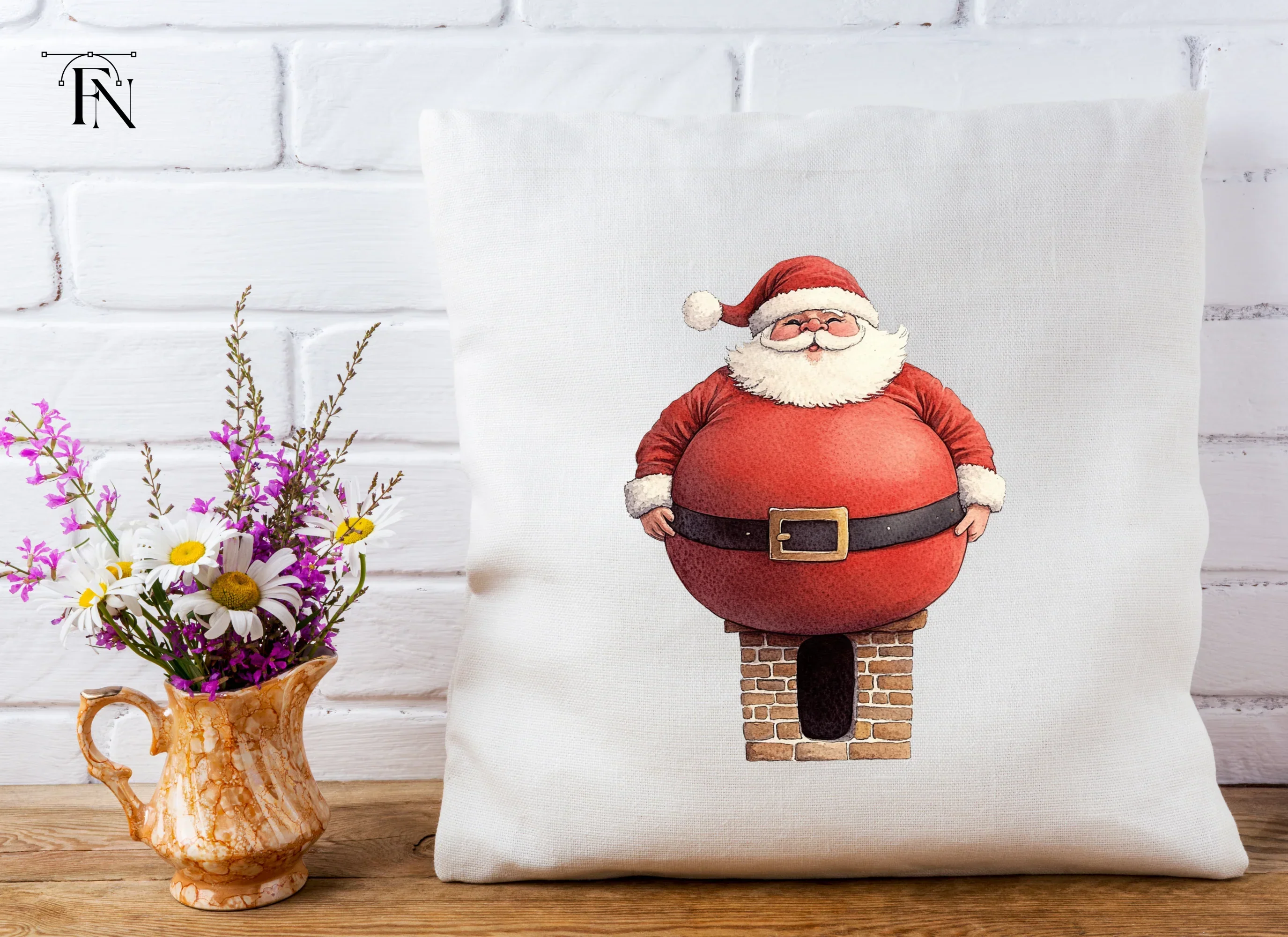 Santa Claus Stuck in Chimney Clipart Bundle - Image 3