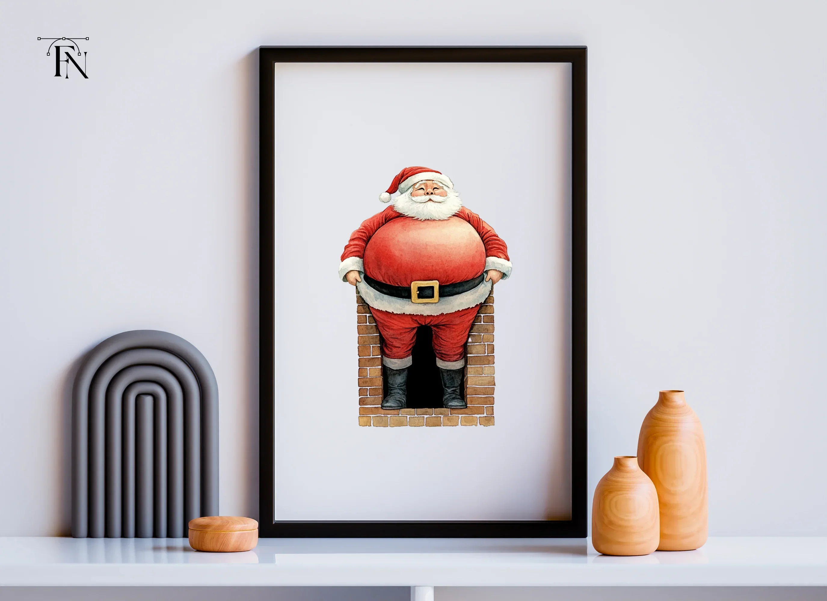 Santa Claus Stuck in Chimney Clipart Bundle - Image 4