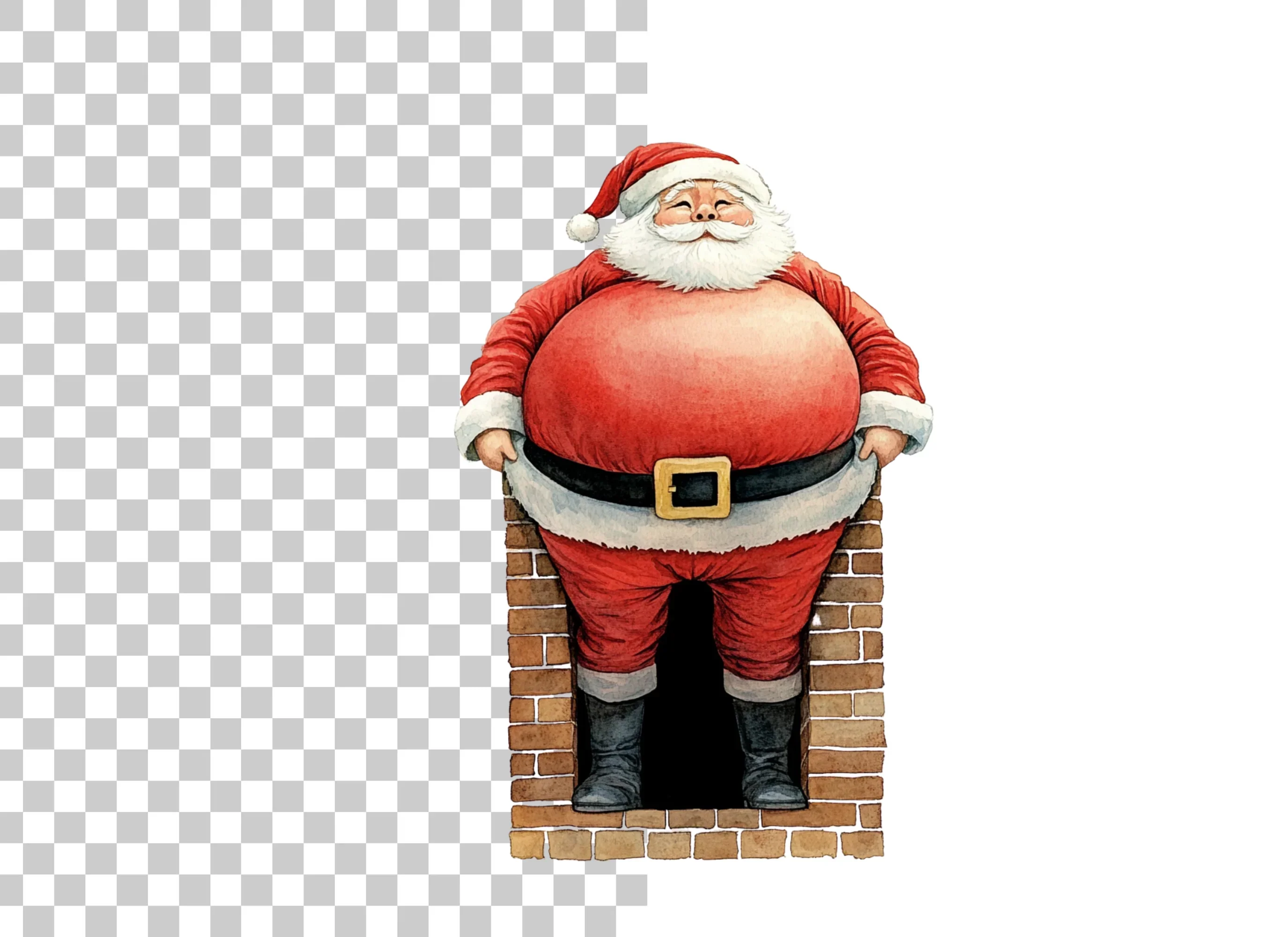 Santa Claus Stuck in Chimney Clipart Bundle - Image 6