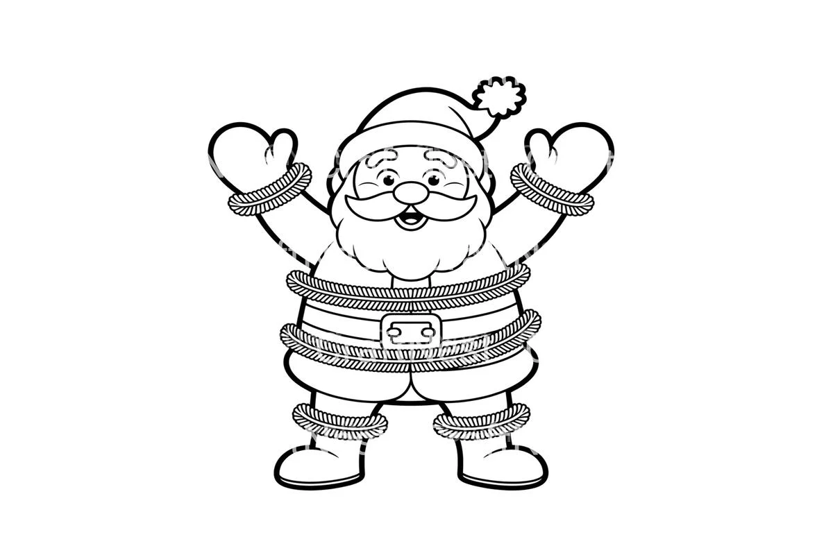 Santa Claus Stuck in Christmas Lights Coloring Books - Image 4