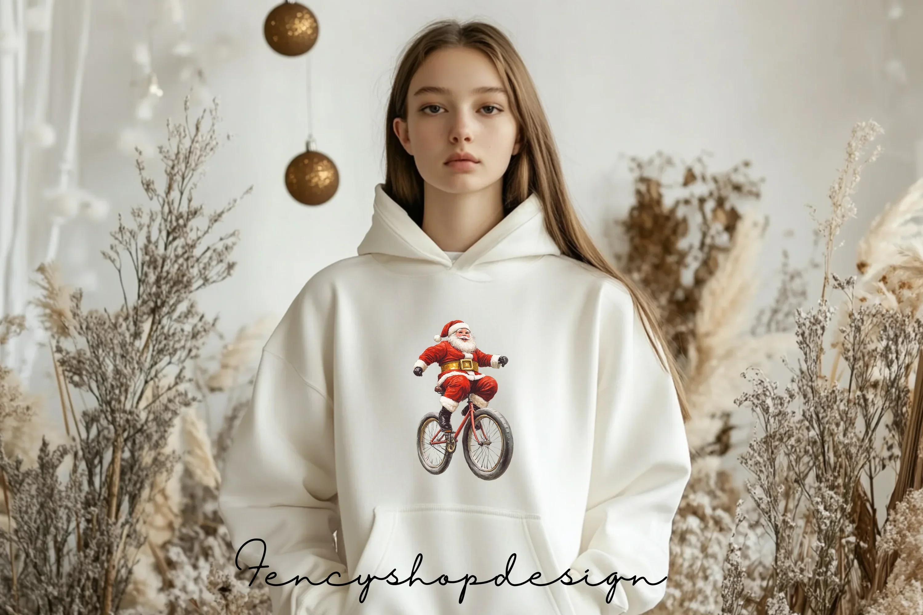 Santa Claus Unicycle Christmas Clipart Bundle - Image 6