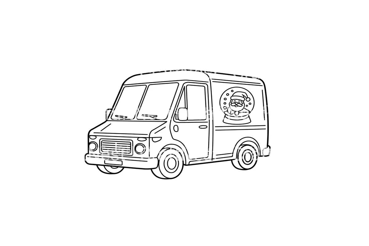 Santa Delivery Van Coloring Books - Image 2