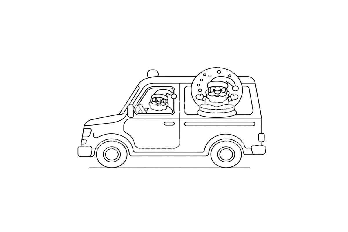 Santa Delivery Van Coloring Books - Image 4