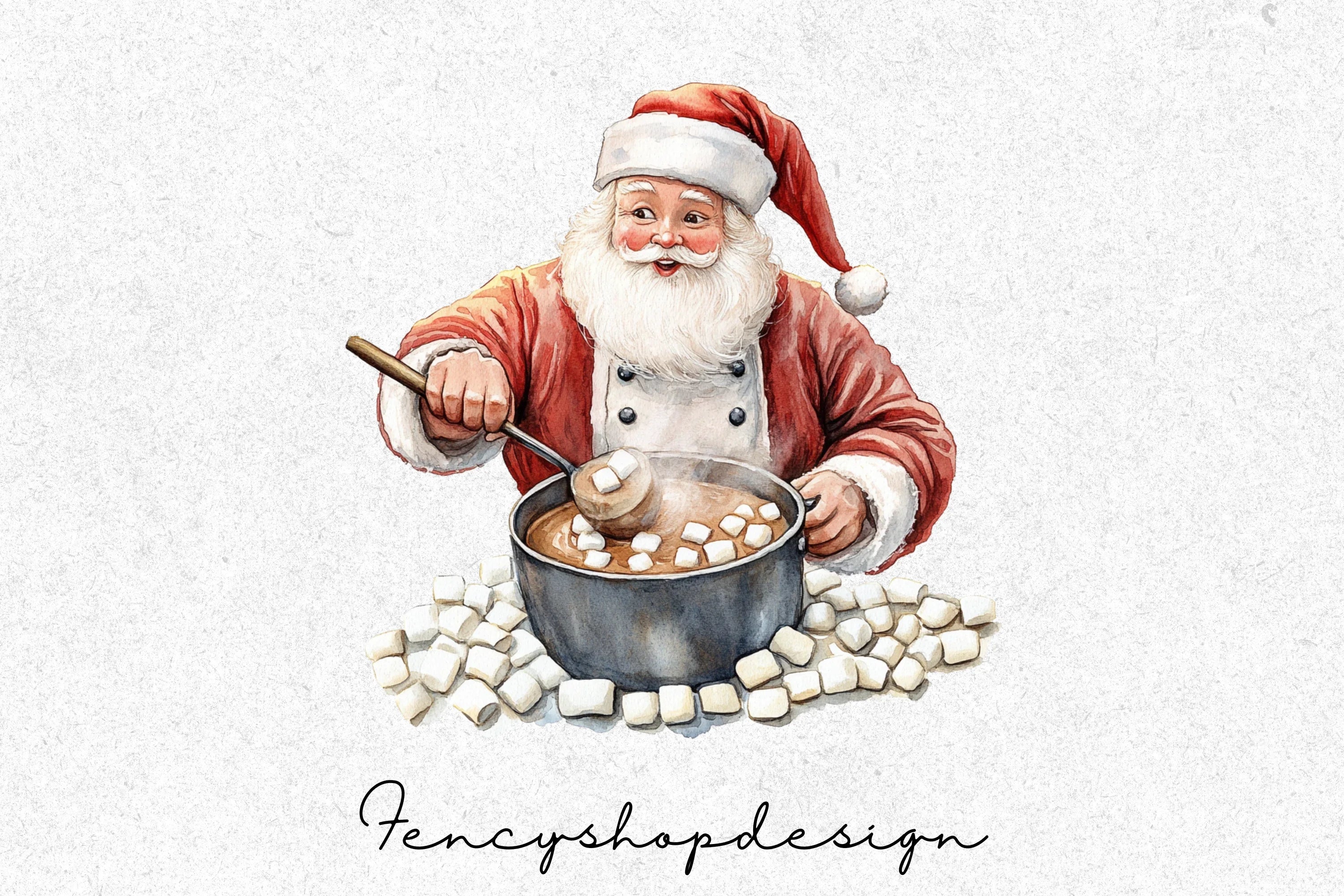Santa Hot Cocoa Gingerbread Clipart Bundle - Image 7