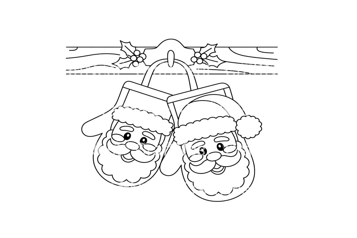Santa Mittens Christmas Coloring Books - Image 2
