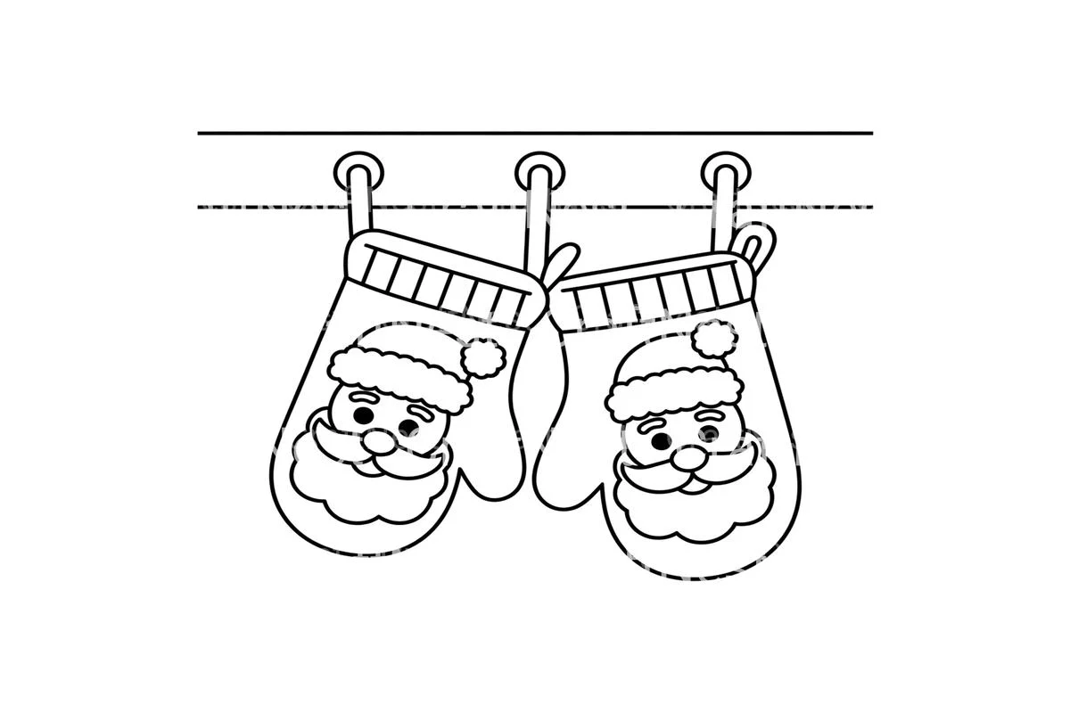 Santa Mittens Christmas Coloring Books - Image 3
