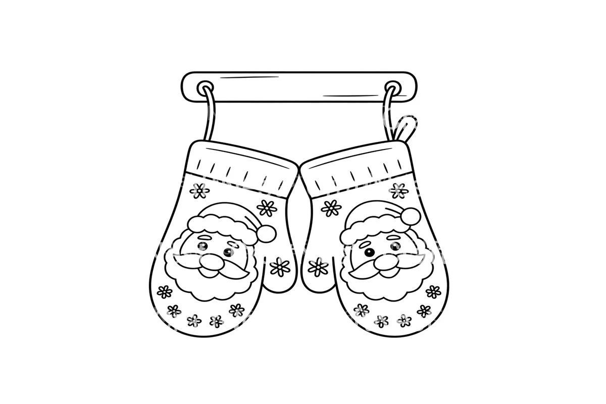 Santa Mittens Christmas Coloring Books - Image 4