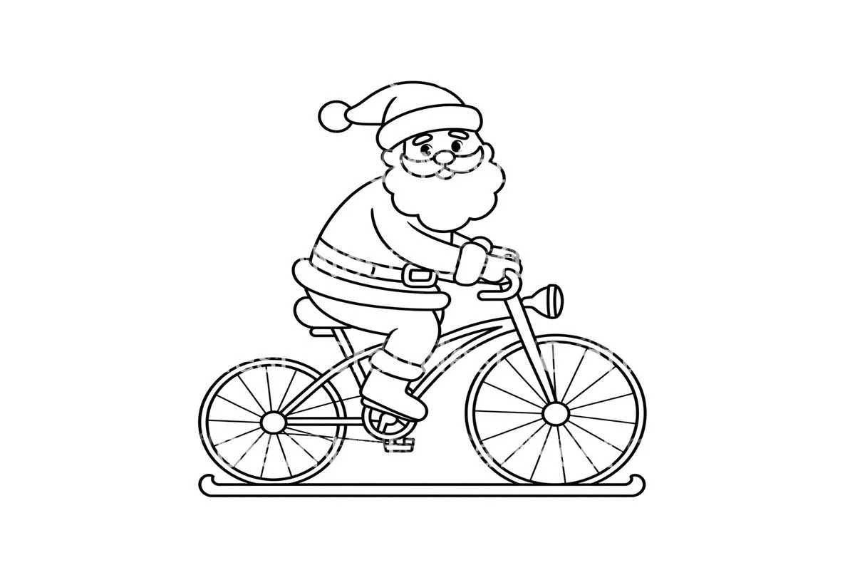 Santa on Sleigh BikeFun Coloring Books - Image 4