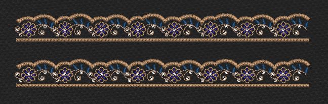Sapphire Daisy Scallop Trim Embroidery Design
