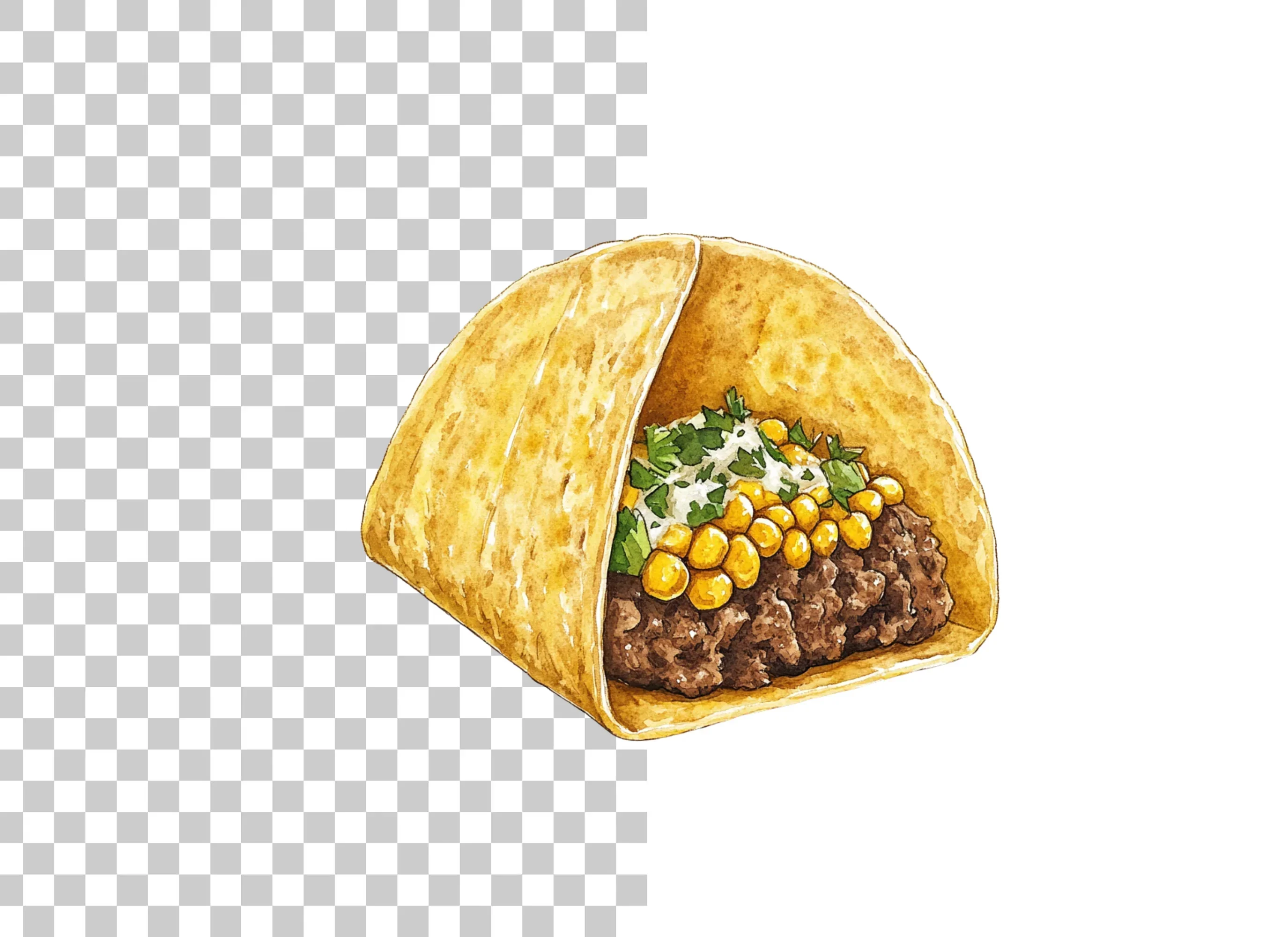 Savory Beef and Corn Tacos Clipart Bundle - Image 2