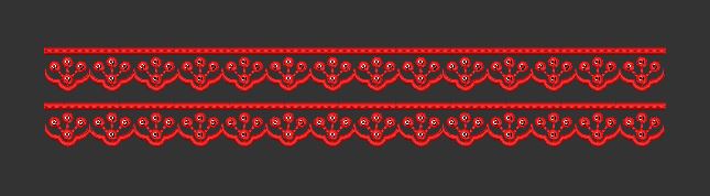 Scallop Floral Lace Border Red Black Embroidery Design