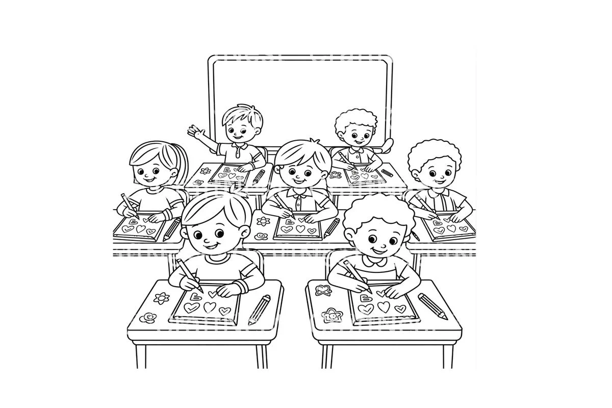 School Kids Learning Coloring Books - Image 2