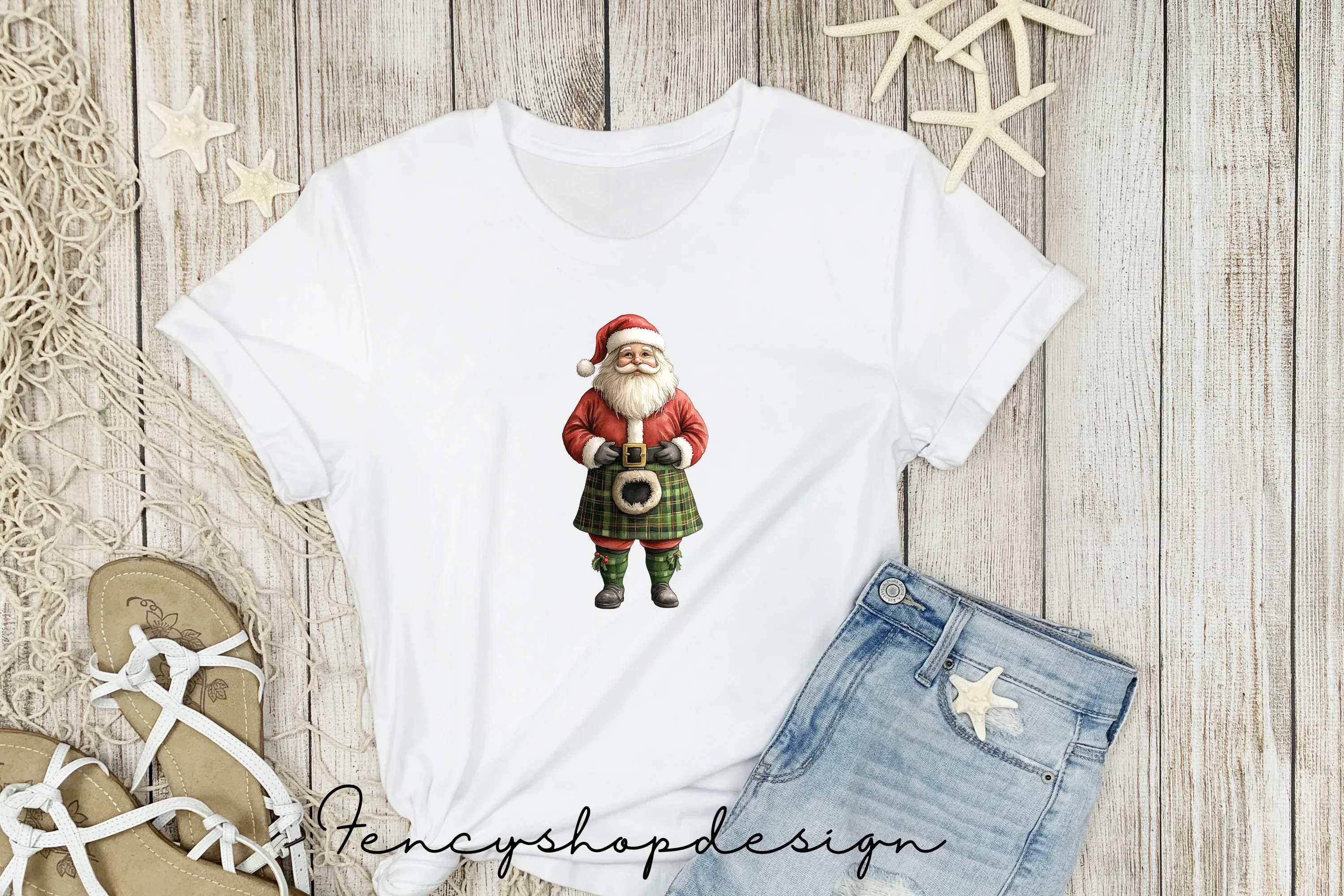 Scottish Kilt Santa Claus Clipart Bundle - Image 5