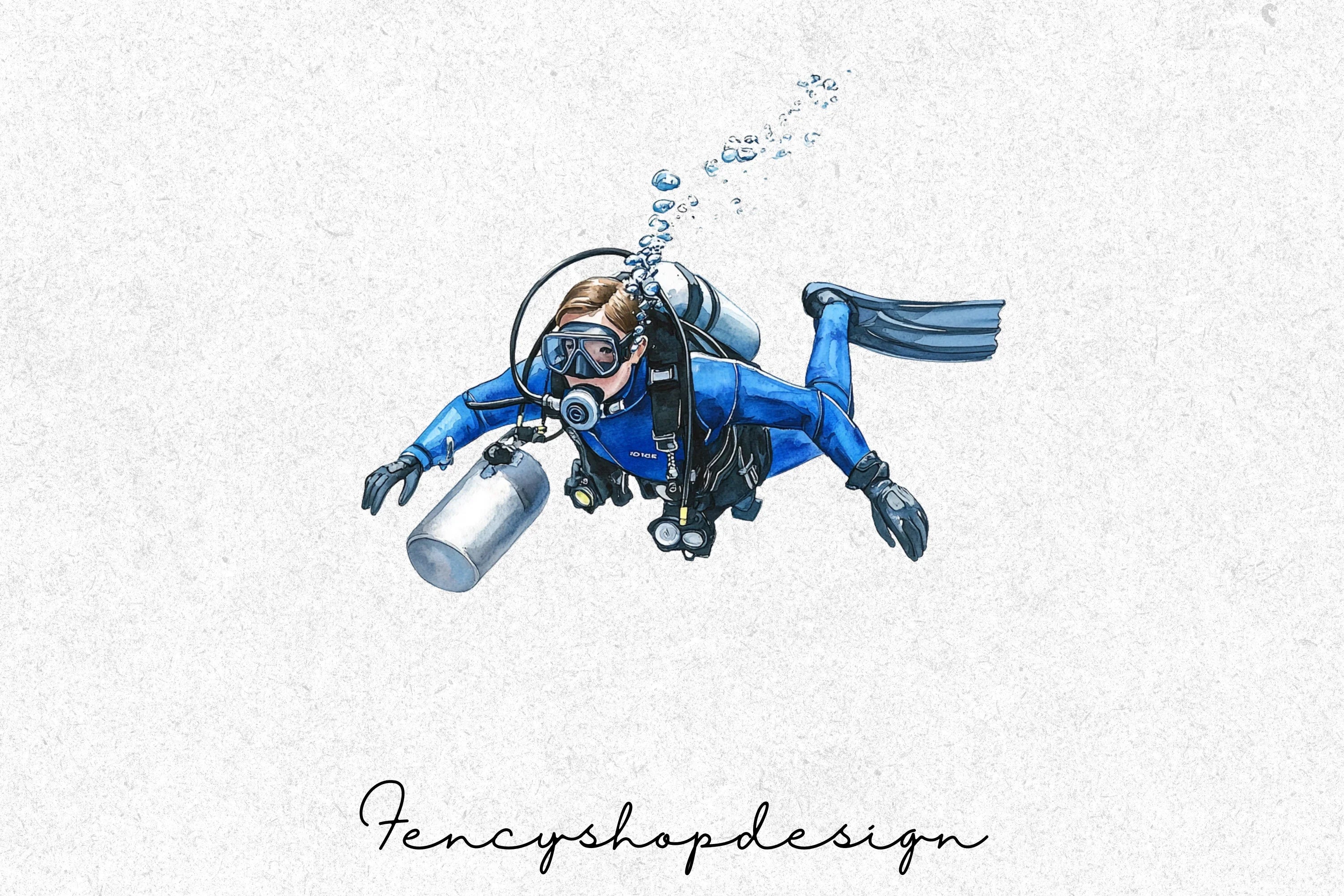 Scuba Diver Clipart Bundle - Image 6