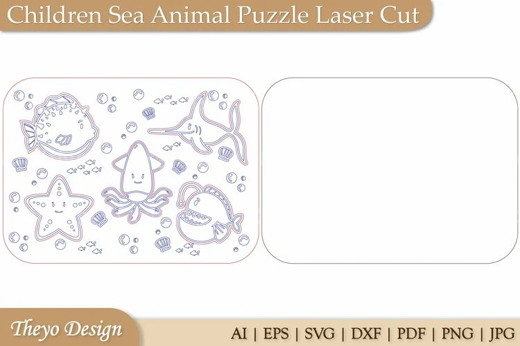 Sea Animal Puzzle SVG - Image 3
