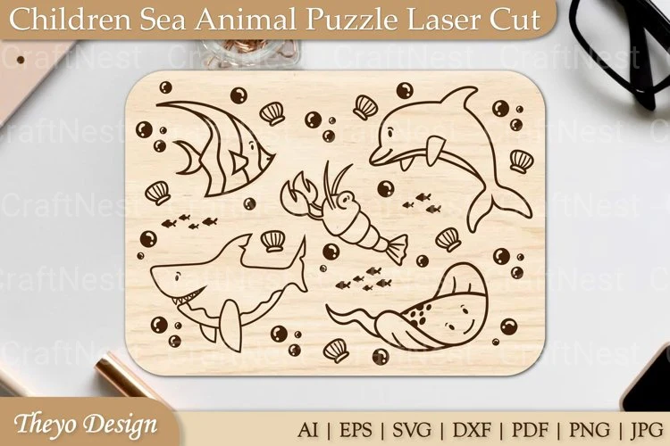 Sea Animal Puzzle SVG - Image 2