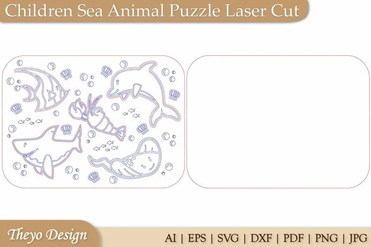 Sea Animal Puzzle SVG - Image 3